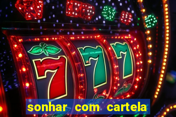 sonhar com cartela de bingo